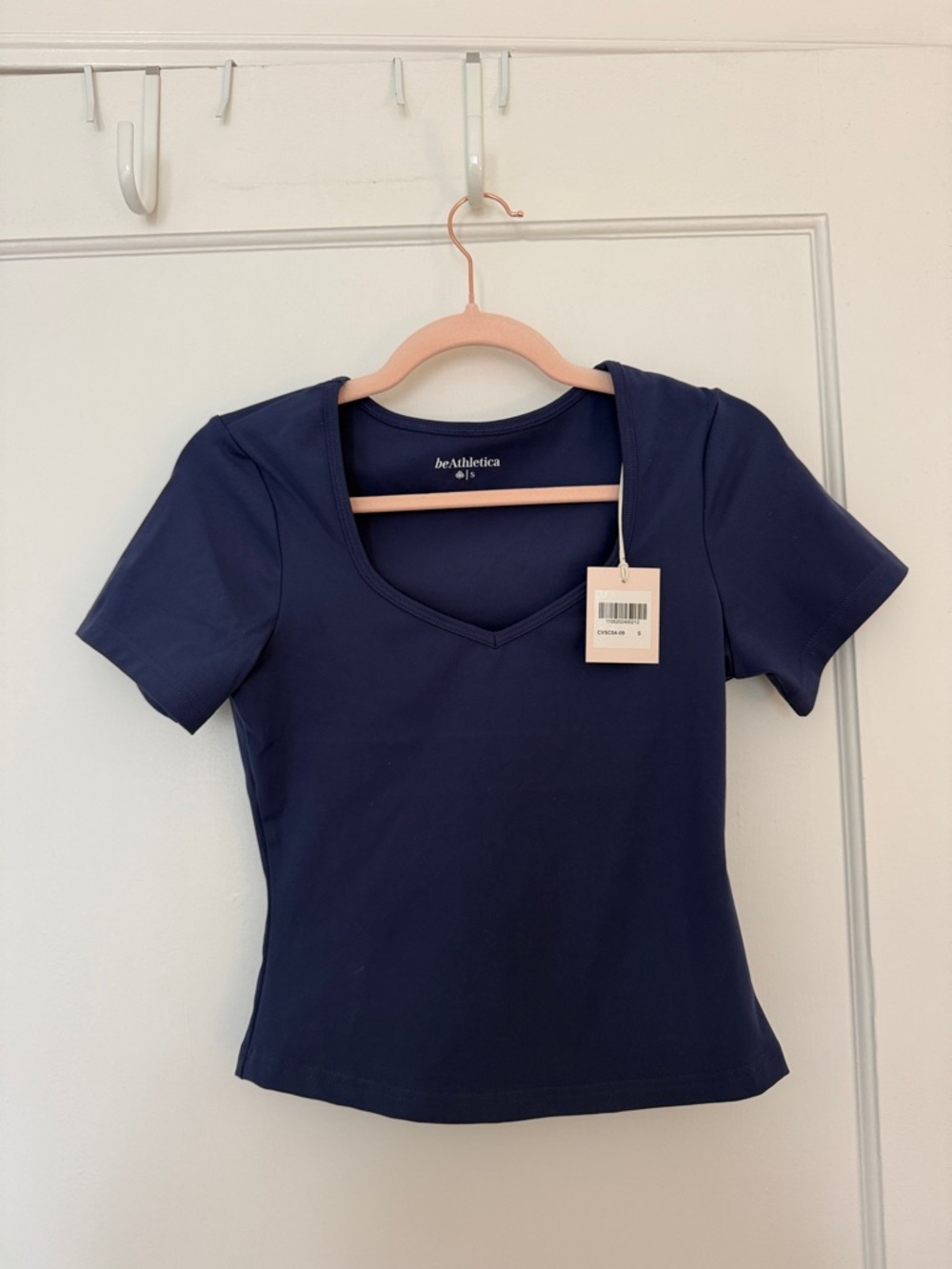 Women's Navy V-Neck Short Sleeve Top